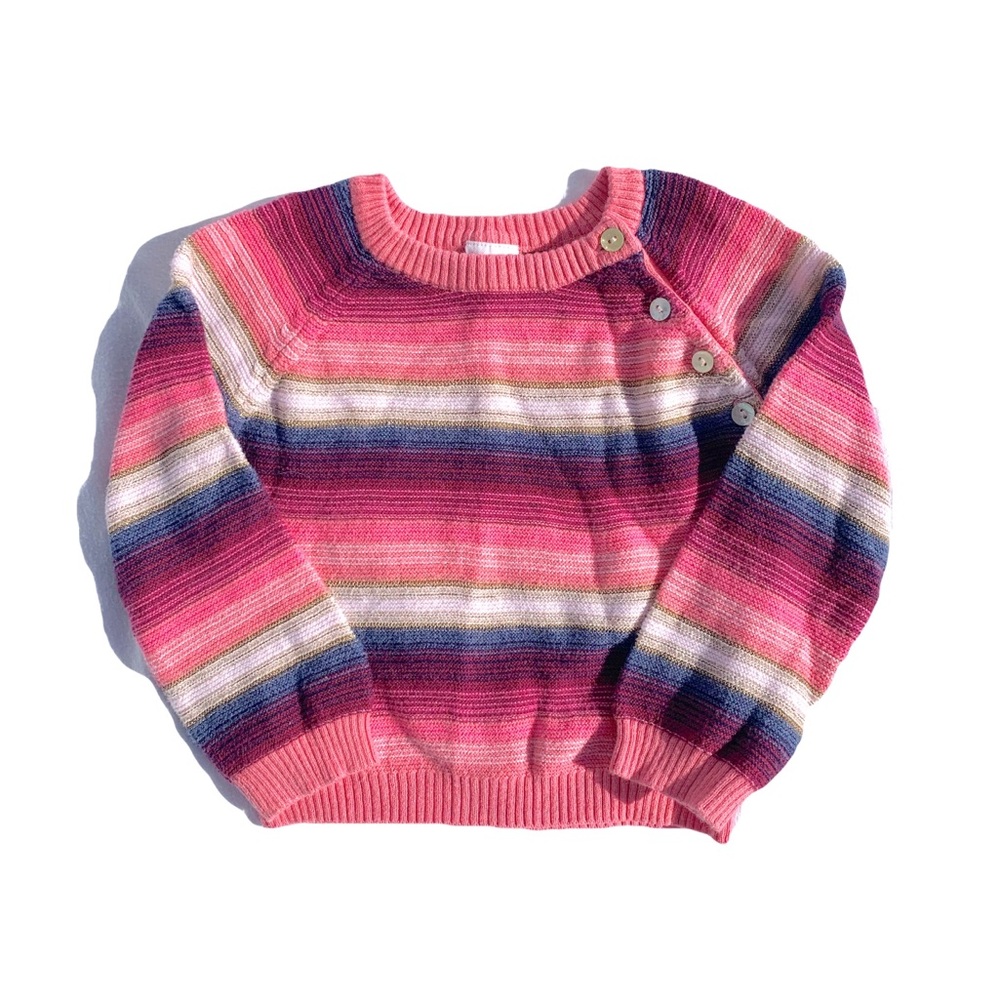 Egg baby pink and blue striped sweater